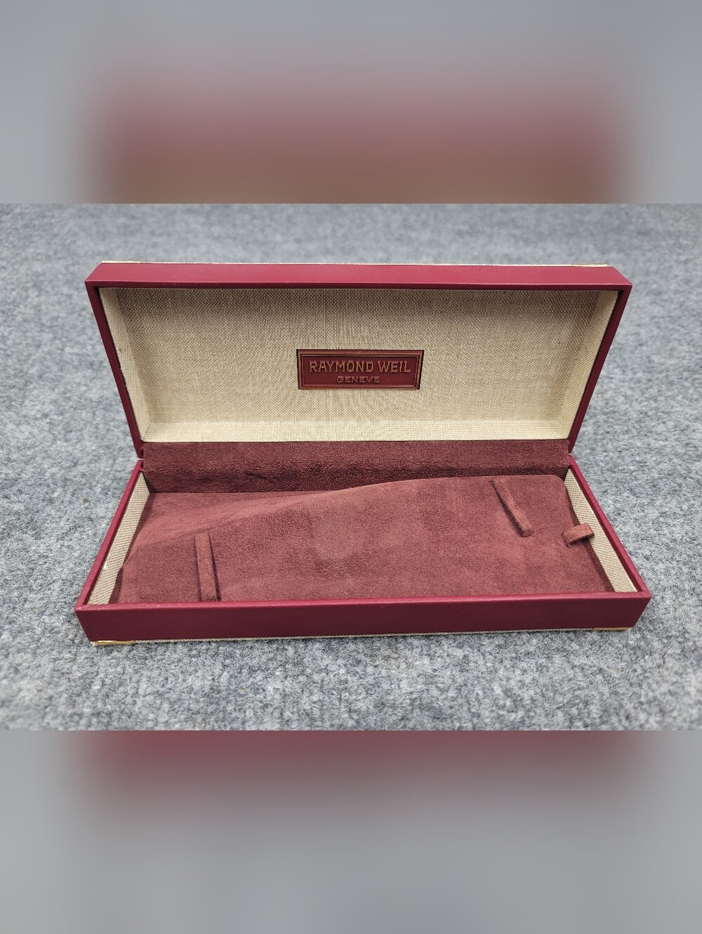 Vintage Raymond Weil Watch Box Presentation Case Display Red